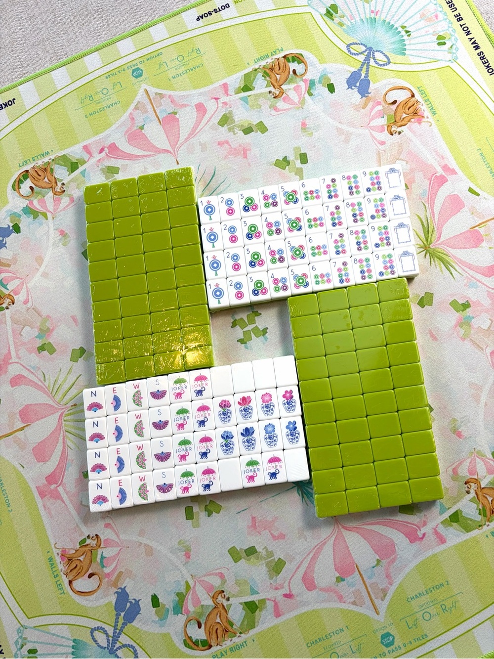 Spring Green 🌱 Mahjong Tiles 🍃🀄️& Dice